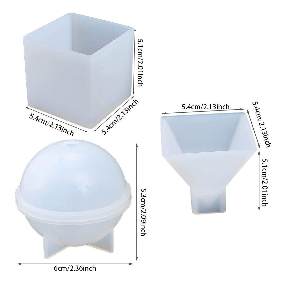 

3 шт. Форма для капельного клея DIY, Силиконовая форма, Форма для свечей, Гипсовый образец, Сферическая, Квадратная, Трехмерный набор форм, Инструмент для шлифовки