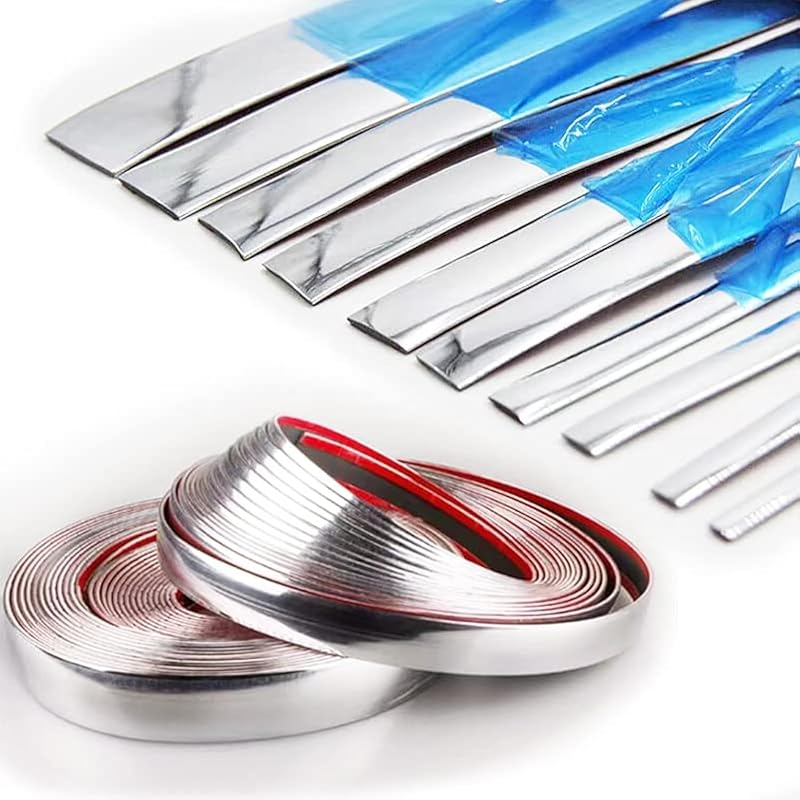 16Ft Chrome Silver Automotive Car Exterior And Interior Molding Trim Universal Bumper Window Door Body Side Decorative Strip Scratch-Proof (1/4 Inch