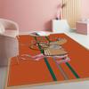 Orange Animal Horse Rug for Living Room Bedroom Big Area Safari Animals Mat Nursery Art Print Children Carpet Decoration Home