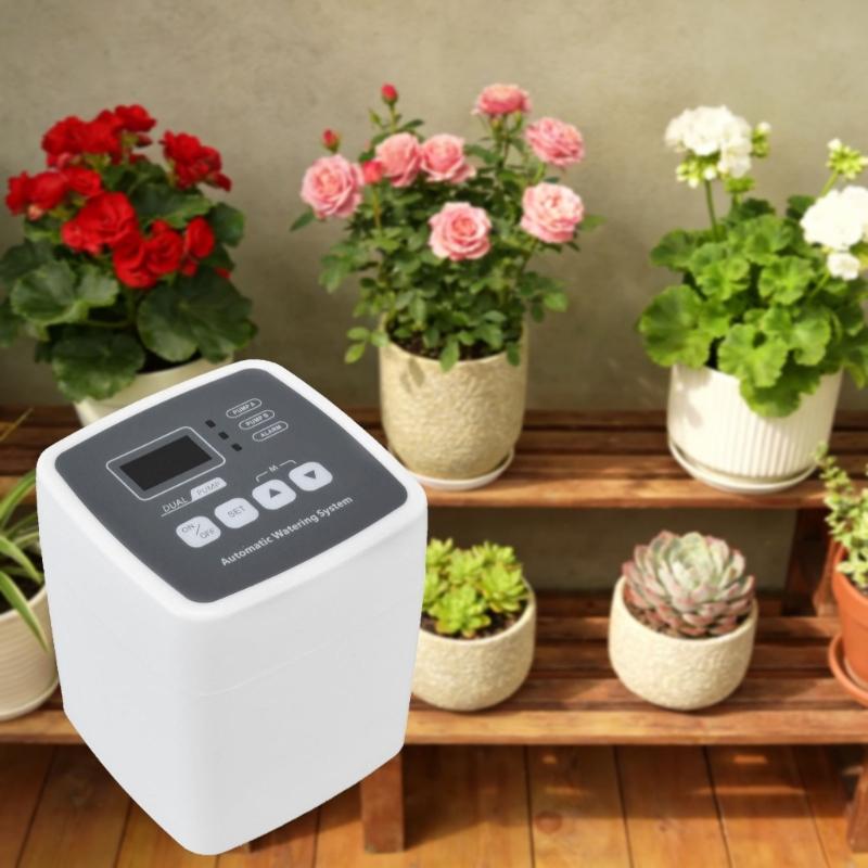 Intelligent Double Pumps Plant Auto Watering Device Programmable Timer Garden Irrigation Equipment For 20 Pots Indoor Outdoor Use