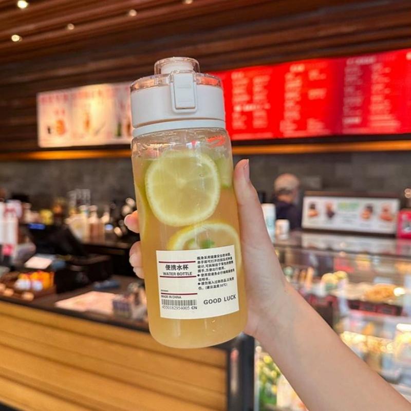 450ML Transparent Sports Water Bottle Fitness Plastic Cups With Capacity Scale Leak-proof Drinking Bottles for Summer Drinkware