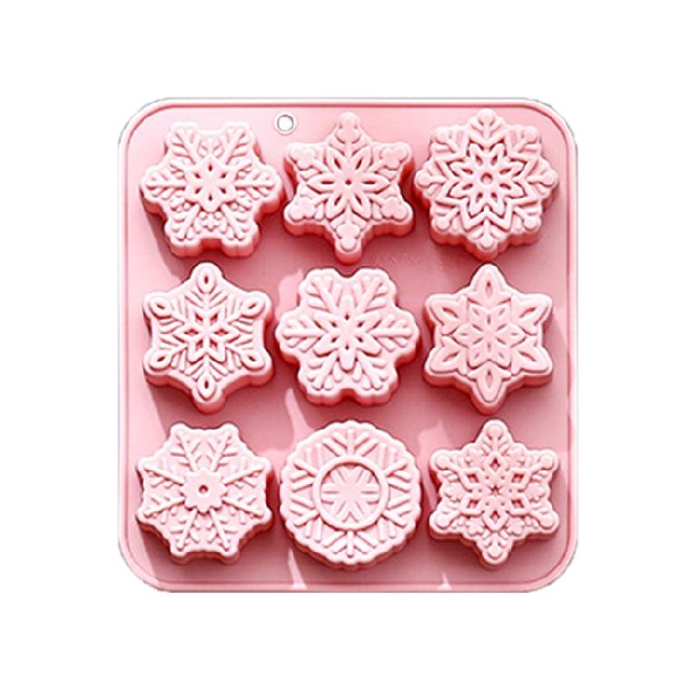 

Snowflake Shape Silicone Craft Molds For Christmas Baking Soap Candle Making Heat Resistant Nonstick Front Easy Demolding