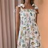 Europe and the United States Cross-border 2023 Independent Station  Fashion Personalized Fish Printing Resort Style Casual Suspender Dress 