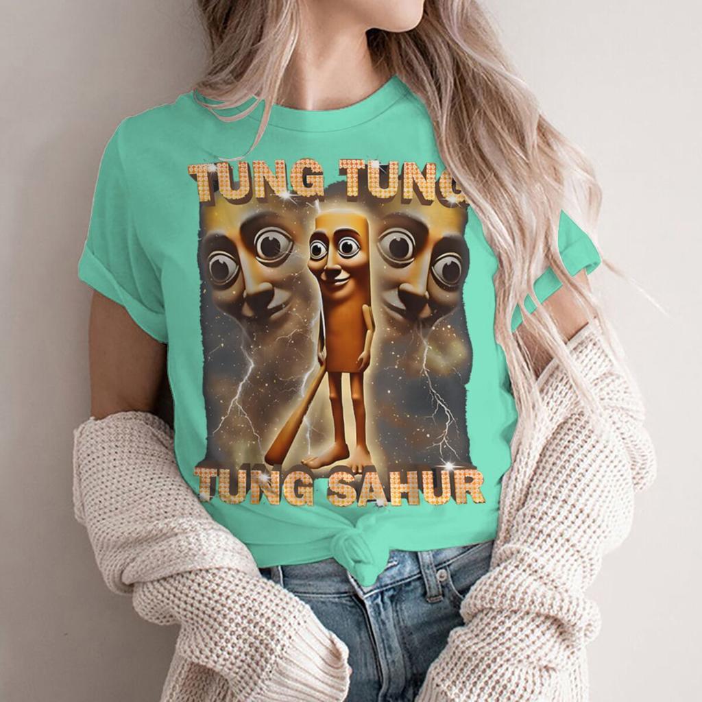 Tung Tung Tung Sahur Meme Unisex Unisex Tshirt Funny Cartoon Character Streetwear Short Sleeve Unisex Tee