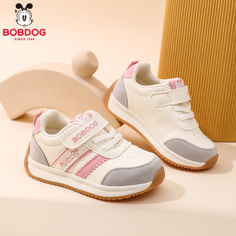 Babudou toddler shoes, unisex baby shoes, autumn breathable children's non-slip athletic shoes, leather-faced infant functional shoes