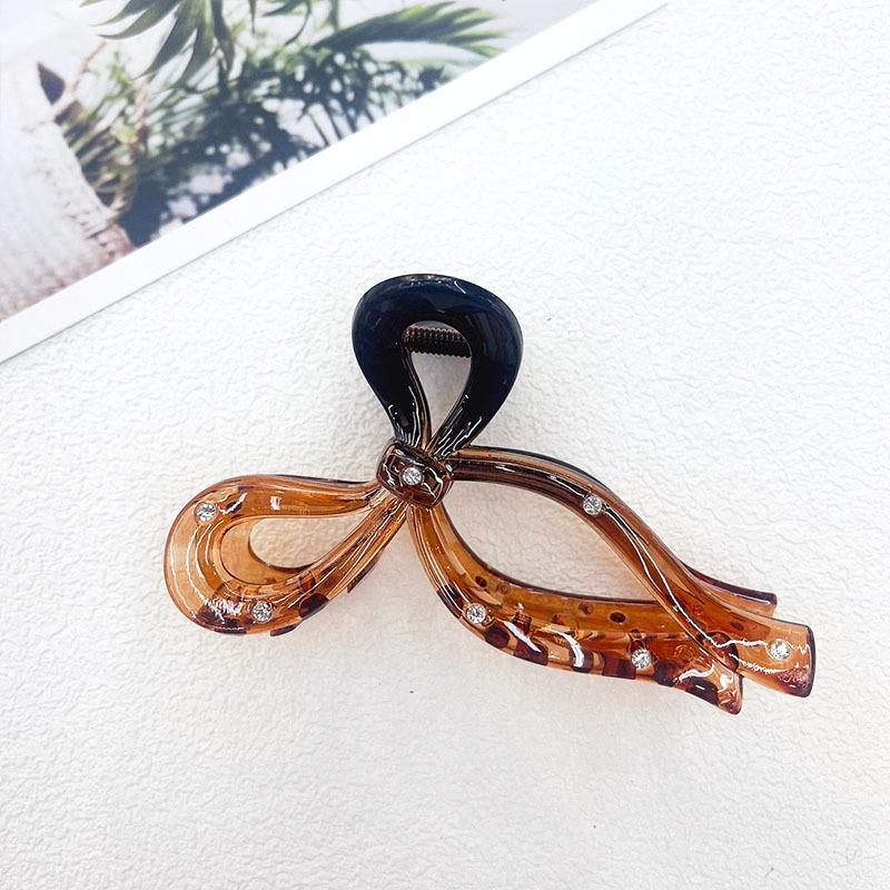 High-End French Transparent Bow Claw Clip: Versatile Girlish Heart Shark Hair Accessory