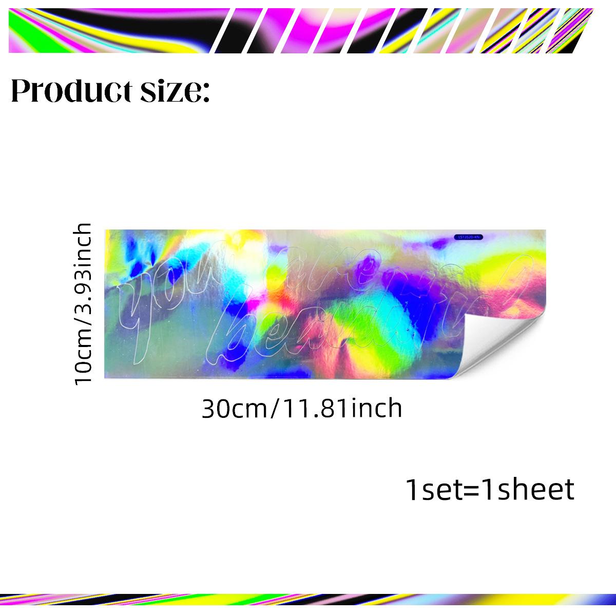 

Ls13520 Laser Material Gradual Change Color English Inspirational Phrase Wall Sticker Viewing Angle Different Pattern Color