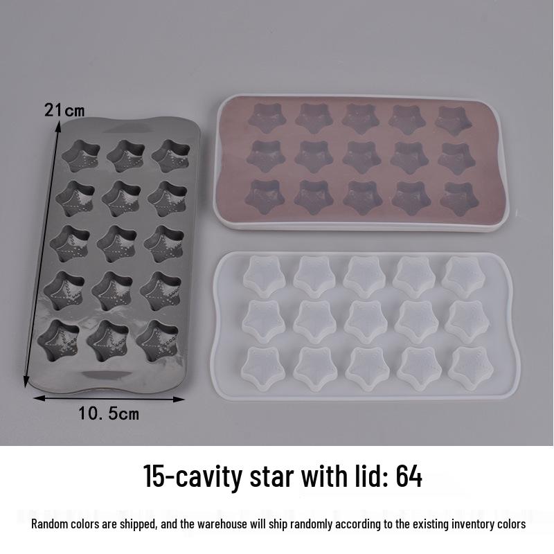 15-Cavity Star & Moon Silicone Mold for Candy, Chocolate, Fondant, Cake Decoration, and Epoxy Resin