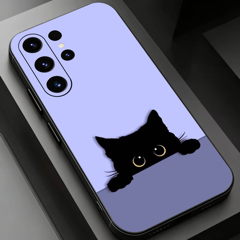 Schwarze Katze Handyhülle für Samsung Galaxy S24,25,26,23 22,21,S20 Plus Ultra FE weiche Hüllen