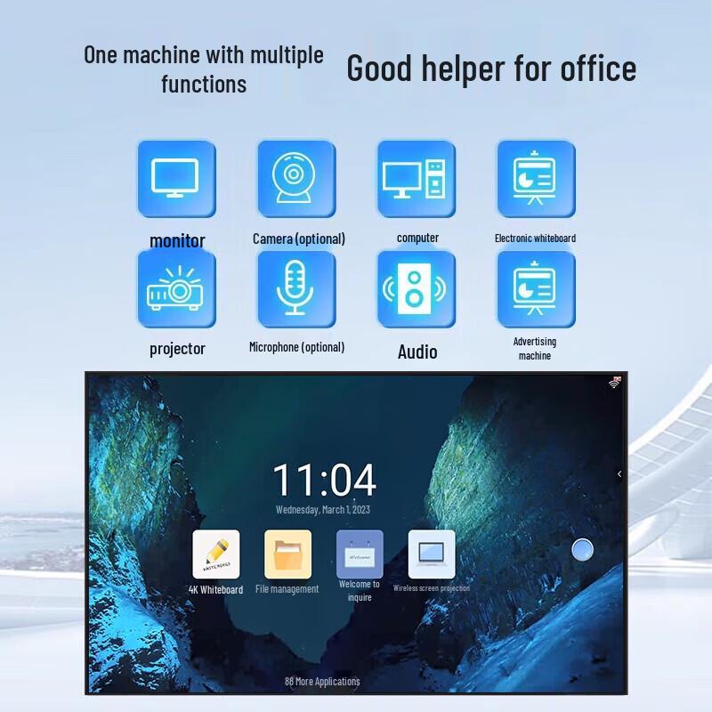 YUCAI 110-inch 4K Interactive Dual OS Meeting Whiteboard (CN version)