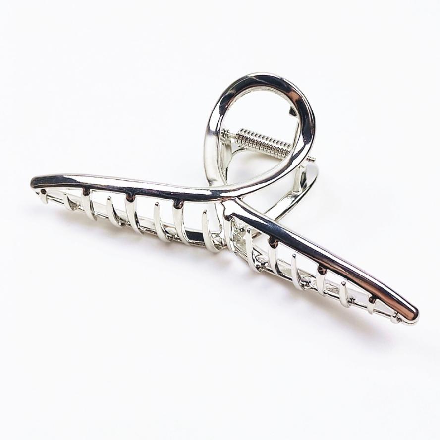 Elegant Gold Silver Hollow Geometric Metal Hair Claw For Women Long Thick Hair Holder Hair Claw Clip Fashion Hair Accessories