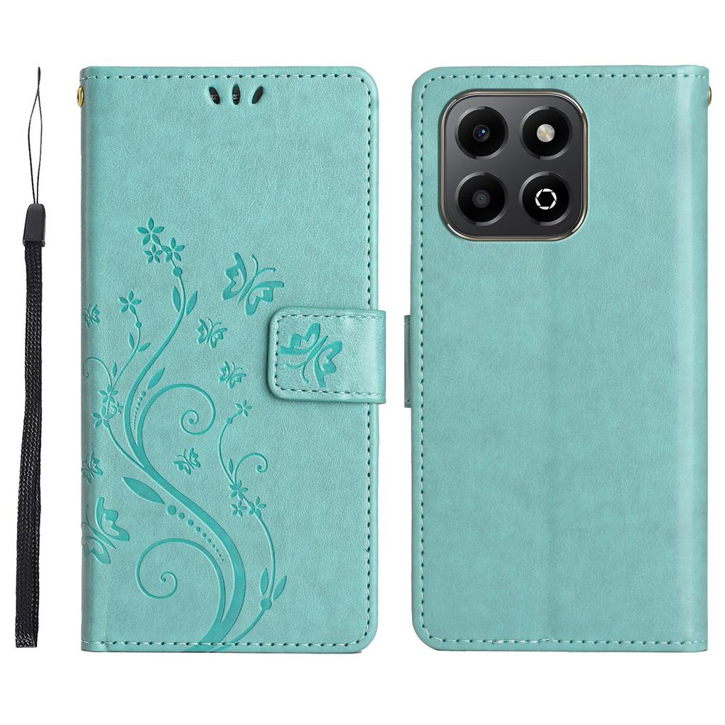 For Honor X7c 4G/200 Smart 5G Case Pattern Imprint PU Leather Phone Wallet Cover with Strap