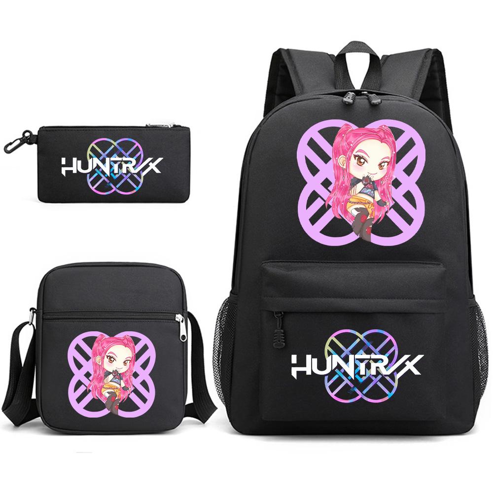 3Pcs/set Backpack with Shoulder Bag Pencil Case for Teenager Student Boy Girl School Bag Anime Printed Large Capacity Waterproof Bookbag Kid Gift