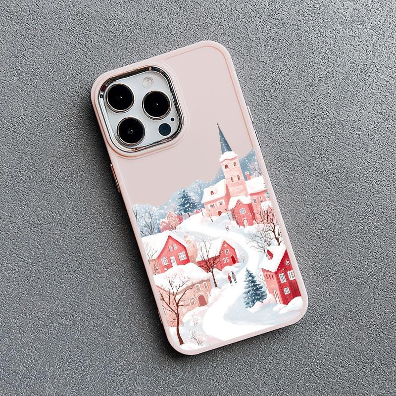 

Winter Snow Street Scenery Silicone Phone Case For iPhone 13 12 11 Pro Max 16 15 Pro Max 14 Plus XR XS X SE2 Shockproof Covers iphone 16ProMax