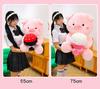 Large Plush Pig Doll - Cute Stuffed Animal Gift for Girlfriend, Valentine's Day, or Birthday - Pig Holding a Flower