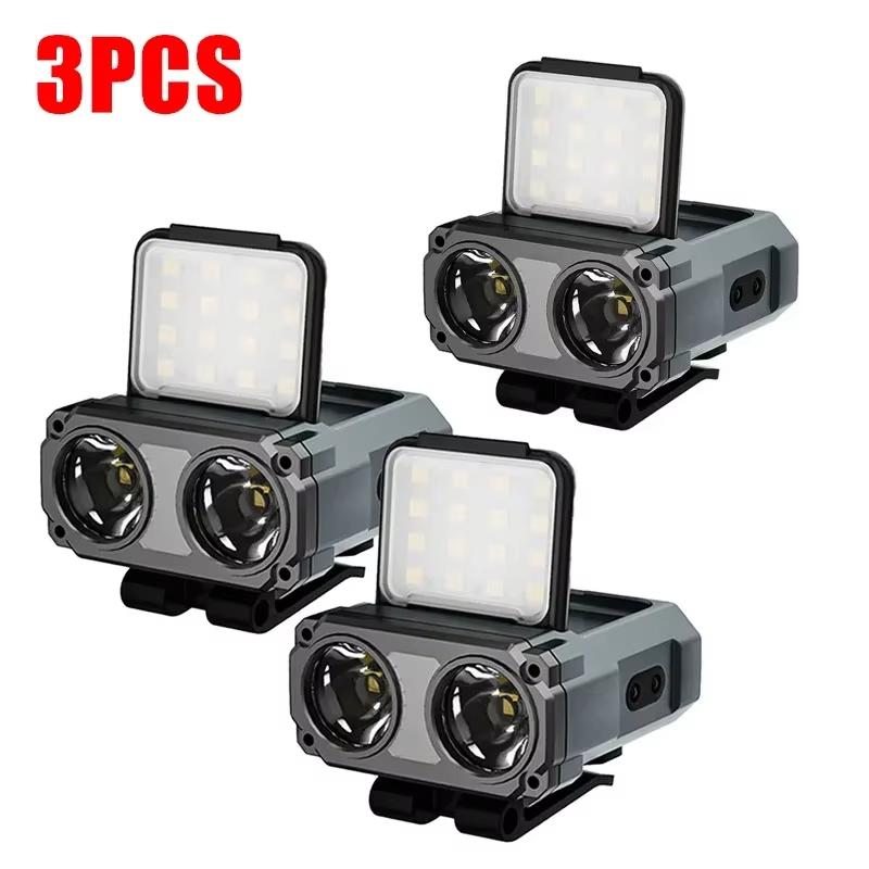 Portable Rechargeable Headlamp LED Clip On Cap Lamp Smart Sensor Flashlight Waterproof Hat Light Headlamp For Fishing Reading