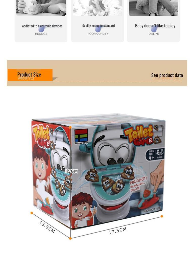 Toilet Catapult Poop Prank Game: Fun Novelty Gag Toy for Parent-Child Interaction.