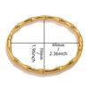 Gold Color Stainless Steel Bamboo Cuff Bracelets for Women Luxury Wedding Jewelry Female Bangles Gift