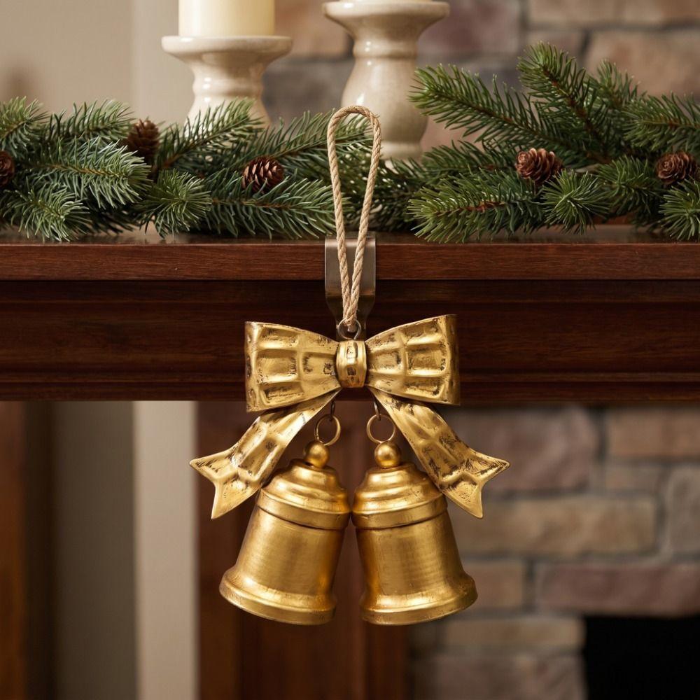 Heimdeko Weihnachtsglocke Dekoration Schleife Glocke Hängende Ornamente Vintage Glocke Anhänger Wand