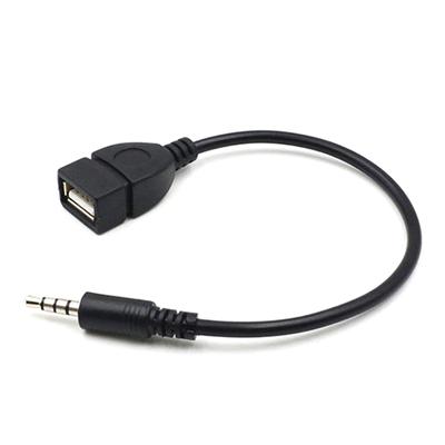 New Car MP3 Player Converter 3.5 Mm Male AUX Audio Jack Plug To USB 2.0 Female Converter Cable Cord Adapte