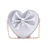 Borsa a tracolla singola con cuore e fiocchi alla moda per bambini, Borsa a tracolla con catena alla moda per l'uso dei bambini