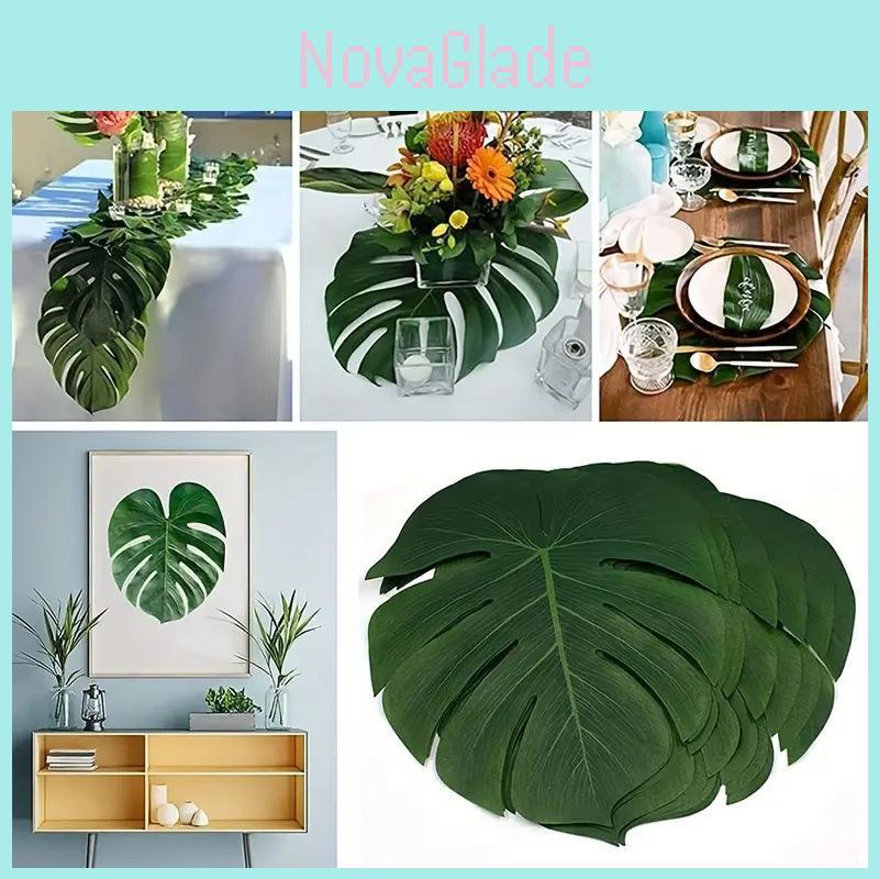 Tropical Palm Leaf Wedding Decor Set With Artificial Plants For Jungle Party Themes