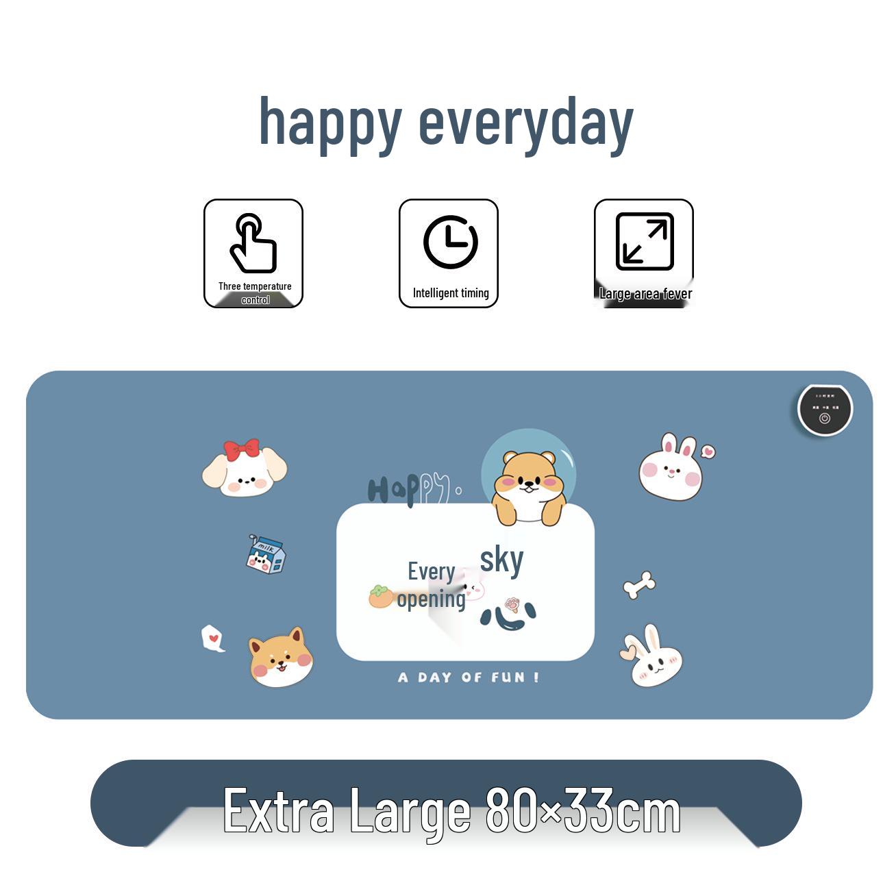 

Smart Heated Mouse & Desk Pad – Adjustable Temperature, Large Size, Office & Homework Use