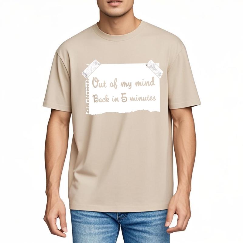 Streetwear Summer For Her Tshirt Out Of My Mind Back In 5 Minutes Short Sleeve Cotton Crew Neck Tshirt Cotton Top Tees