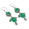 Natural Skota Emerald Gemstone Handmade 925 Sterling Silver Earring 2.25" A4m17
