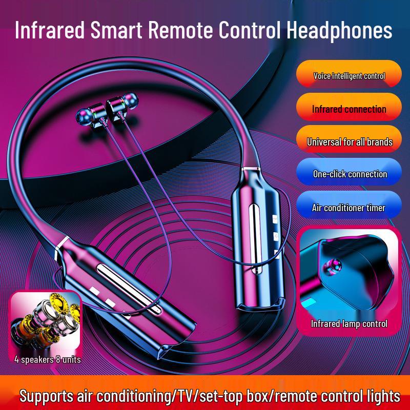

Infrared Voice-Control Neck-Hanging Earphones with Heavy Bass, Long Battery Life, & Universal Compatibility for Mobile Phones.