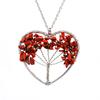 Natural Gravel Crystal Tree Of Life Heart-Shaped Colorful Natural Stone Fortune Tree Love Necklace N38