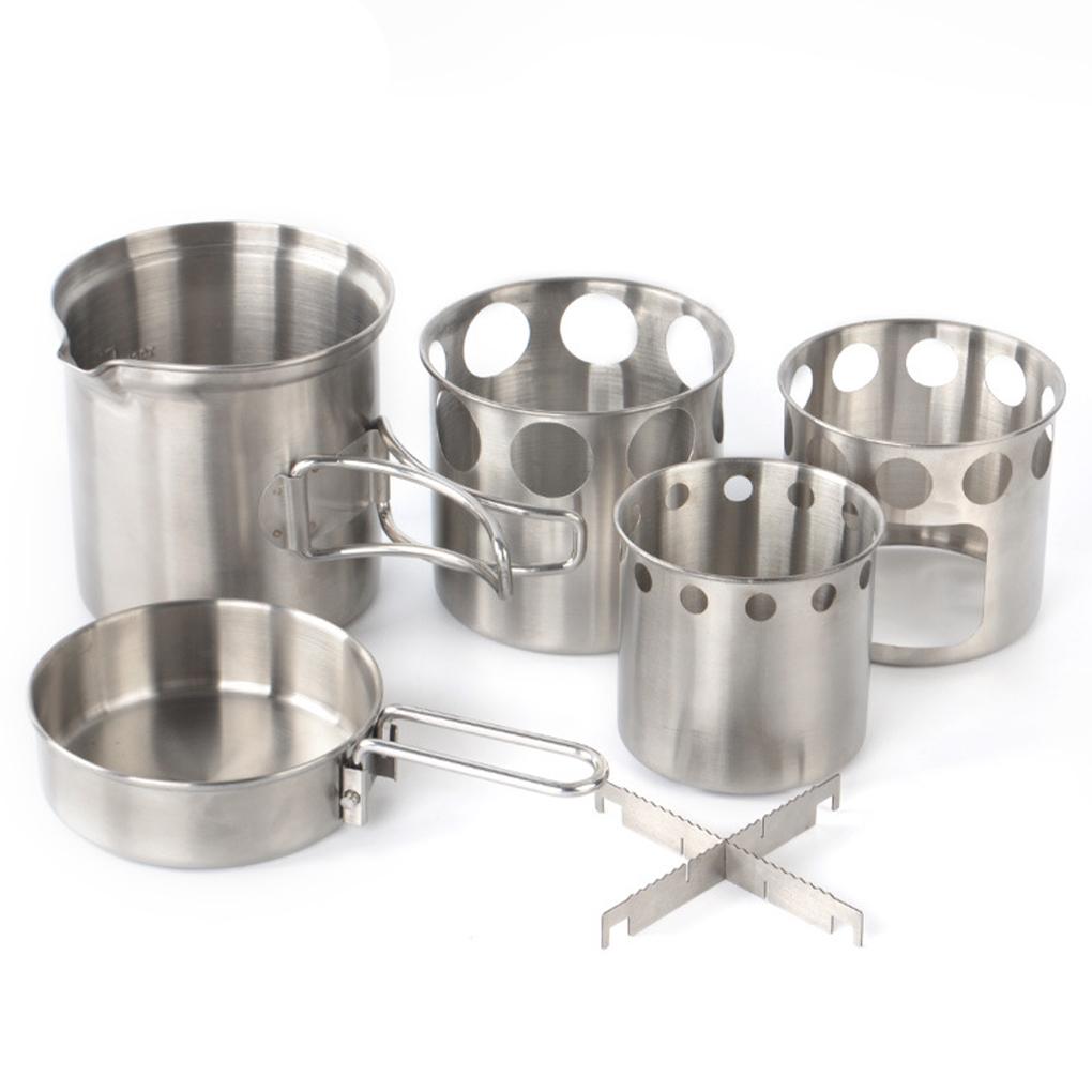 Windproof Stove Pot Set For Easy Operation And Durability High Temperature Resistant Stainless Steel