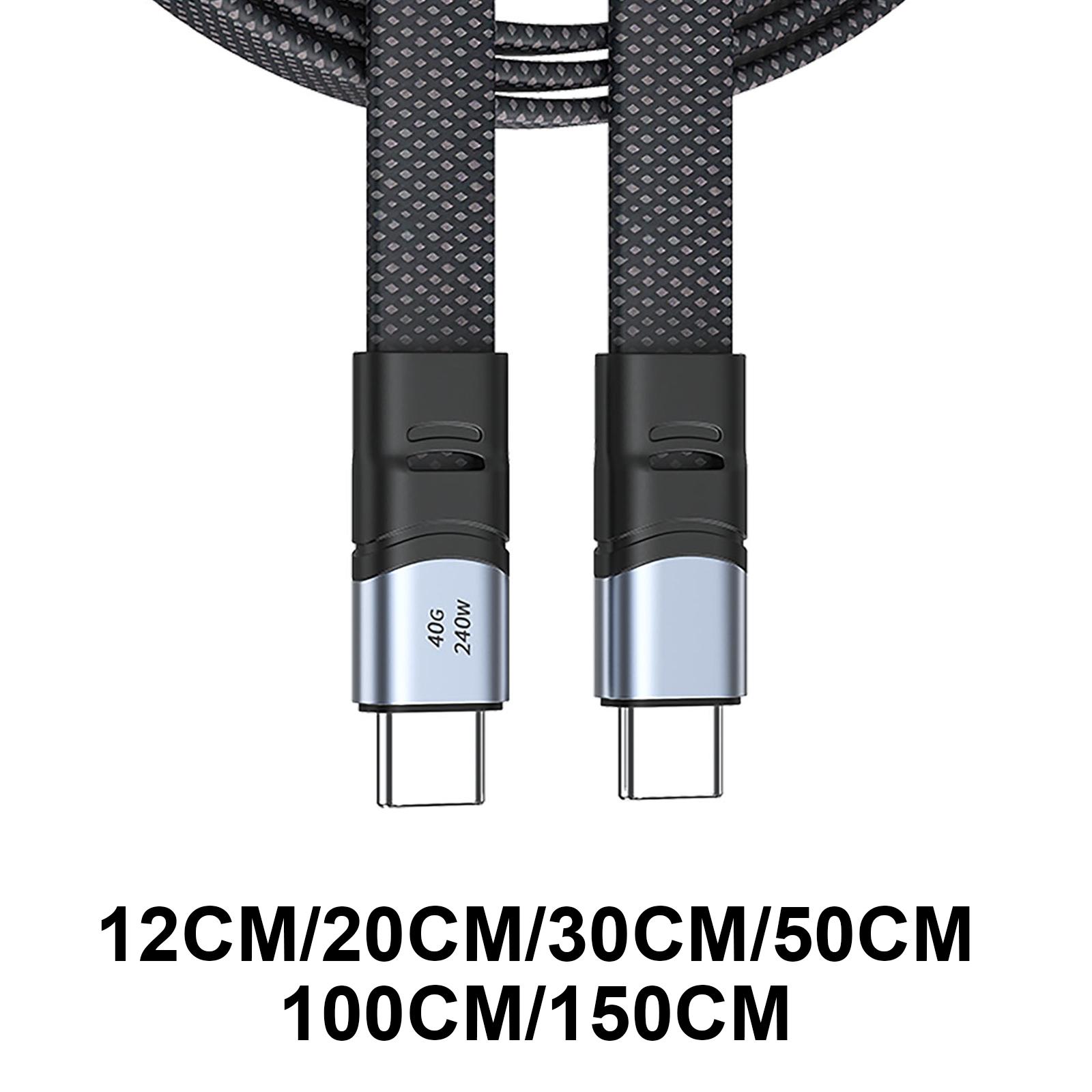 240 Вт USB C - USB C кабель для зарядки плоский нейлоновый шнур синхронизации данных — фото 8