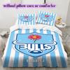 The Bulls rugby Pattern Bedding,Quilt Set Quilt Cover Pillowcase Home Birthday Gift (1*duvet cover+2*pillowcase,without core)
