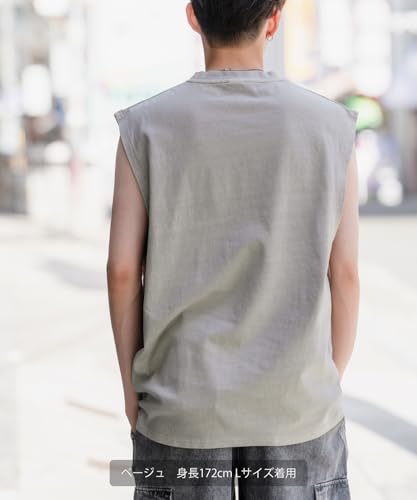 [IMPROVES] [SIDEWAYSTANCE] Label Pigment Sleeveless T-Shirt