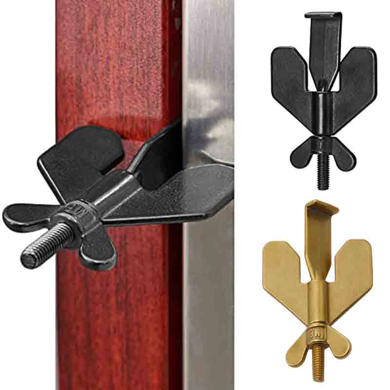 Portable Travel Door Lock Anti-Theft Door Stopper Safety Device Self-Defense Insurance Door Bolt Buckle Bedroom for Home Hotel nero