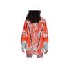 Adidas Color Block Logo Print Zip Jacket Women Jacket Orange HI6065