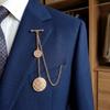 Classic Vest Suit Chain Vintage Collar Pins Silver Tassel Chain Brooches  Formal Attire