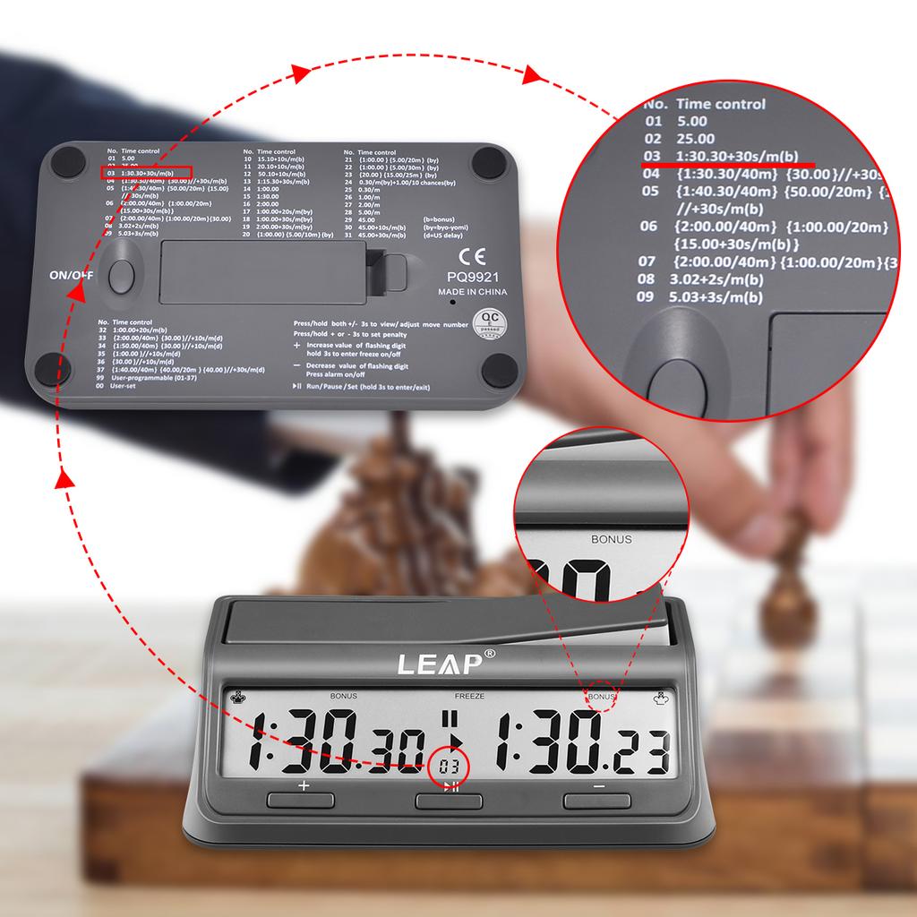 Professionelle Schachuhr Multifunktionale Digitaluhr Genaue Aufwärts-Abwärts-Timer Brettspiel Stoppuhr