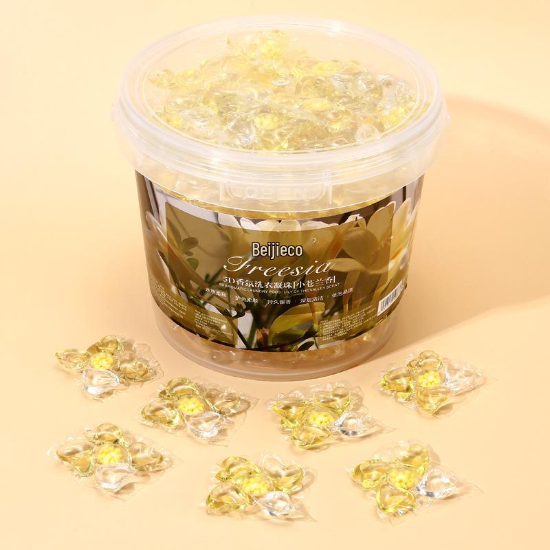 Cápsulas de Lavar Roupa Camellia 5 em 1: Fragrância Duradoura, Amaciante, Remoção de Manchas, Detergente Concentrado.