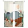 Boho Geometric Abstract Leaves Sheer Curtains For Living Room Kitchen Window Curtains Bedroom Tulle Voile Curtains