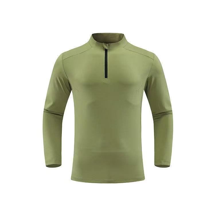 Men's Half-Zip Long-Sleeve Sports T-Shirt - Autumn/Winter Outdoor Casual Running & Fitness Top