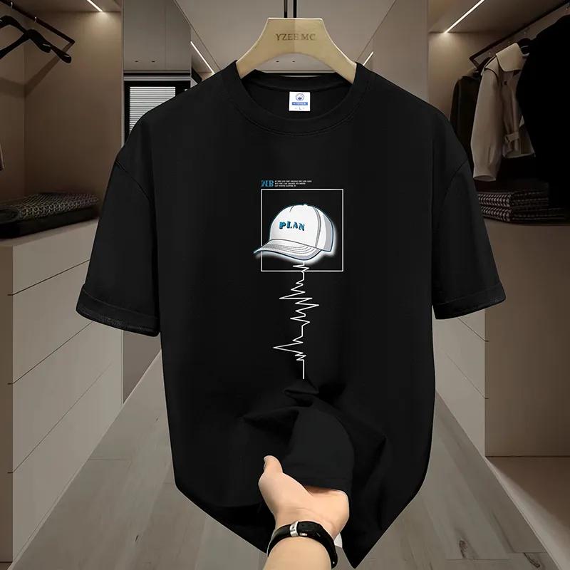Herr Sommar T-shirt med tunn del, Casual, Kortärmad, Ungdom, Studenter, Plusstorlekar, Lösa Toppar