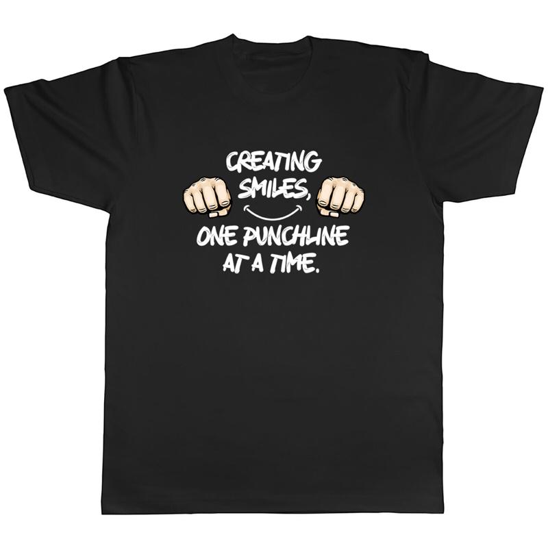Stand up Comedy Mens T-Shirt Creating Smiles One Punchline at a Time Tee Gift