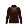 Elegant Mesh Tummy-Covering Long Sleeve Top for Mature Women