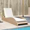 VidaXL Chaise Longue with Cushions, Daybed with Adjustable Backrest, Sunbed, Outdoor Garden Furniture, Modern, 368282