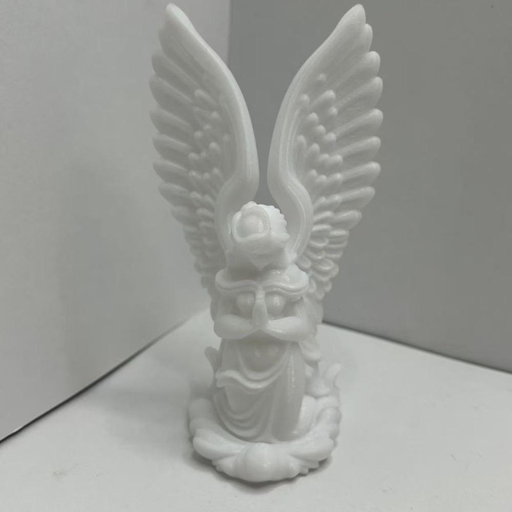 

Exquisite Angel Figurine 3D Printed Winged Sculpture Guardian Angel Statue Bedroom Decoration белый
