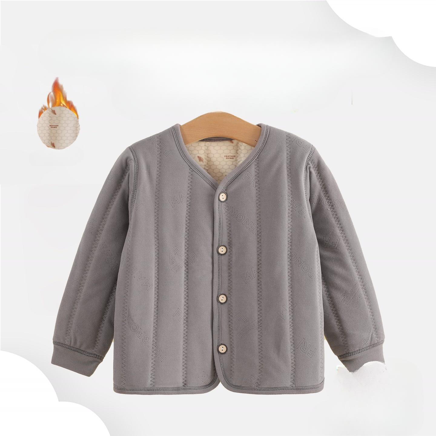 

Осенние и зимние детские пуховые и хлопковые куртки для мальчиков и девочек, хлопковые куртки с добавлением флиса и теплые хлопковые куртки 180 серый