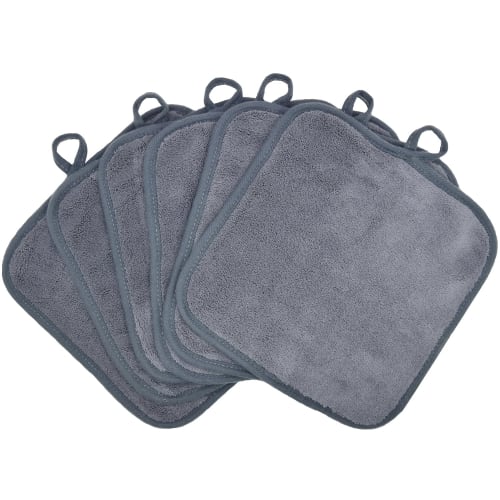 Panos de Microfibra BloomSesame, Panos de Cozinha, Toalhas de Limpeza, Panos de Prato, Cinza, Pacote com 12 (20x20cm)