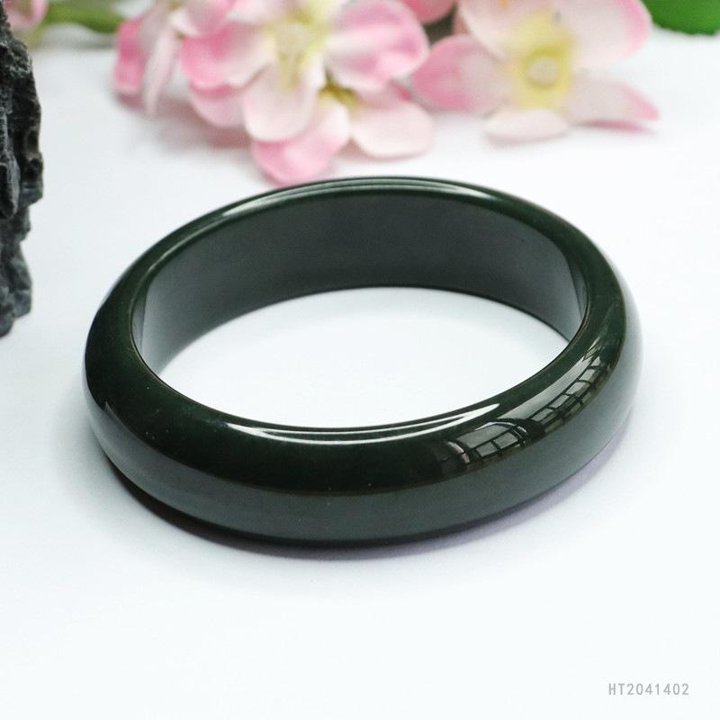 Hetian Jade Bracelet Tower Bluish Black Suet Jewelry Factory Live Delivery S2041402